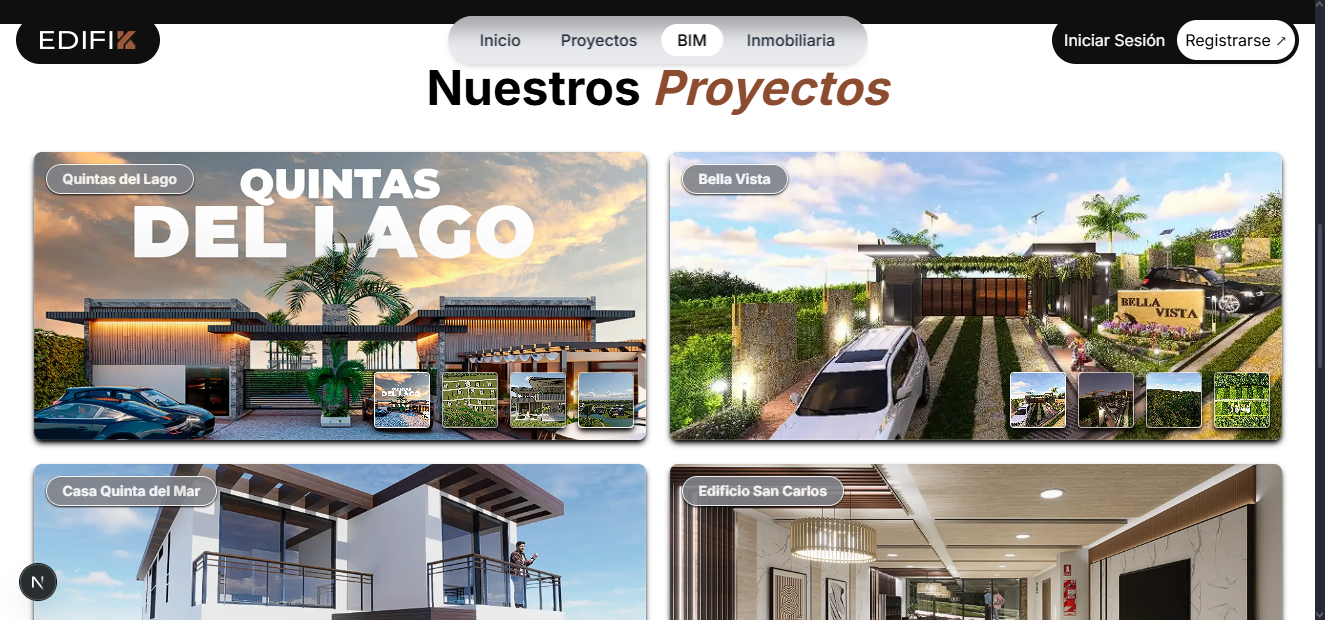 Listado de proyectos inmobiliarios disponibles