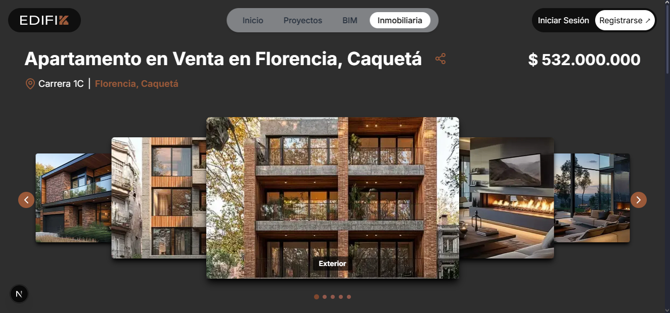 Vista detallada de un proyecto individual en EdifiK