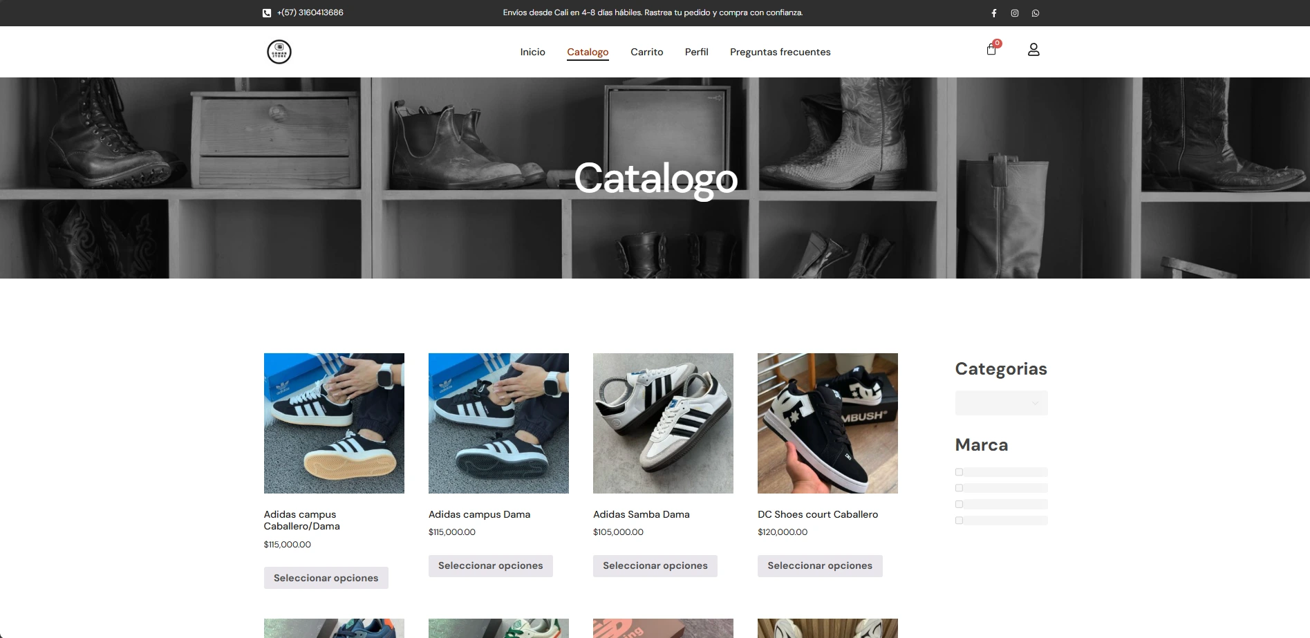 Catálogo de productos