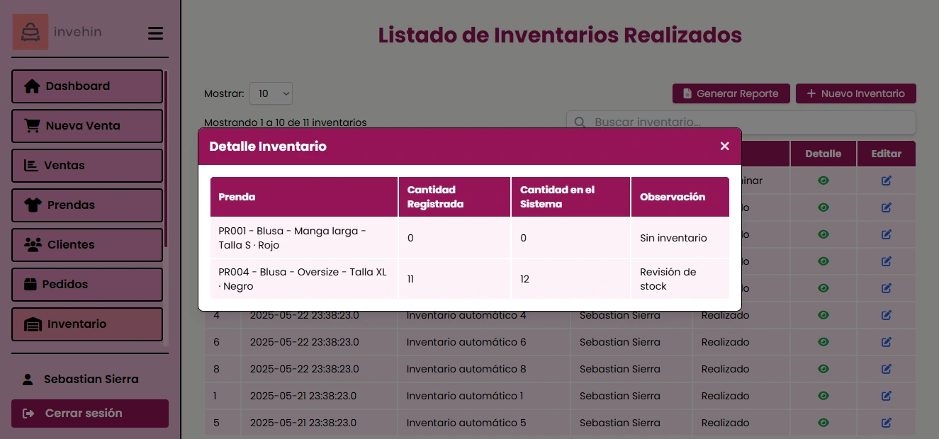 Gestión de inventario